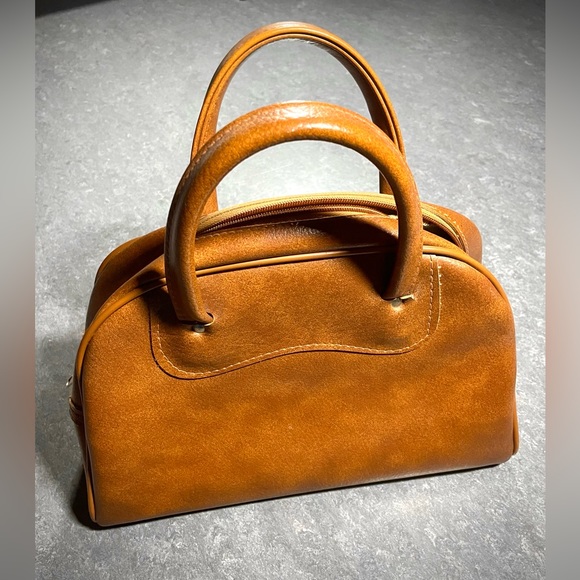 Vintage leather handbag caramel - Picture 1 of 5